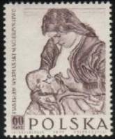 (1959-018) Марка Польша "Материнство (С. Выспяньский)" , III Θ